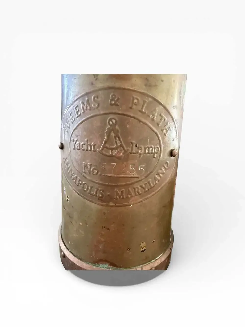 Pair of Weems & Plath Vintage Brass Yacht Oil Lamps / Miner's Style Lanterns